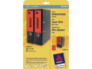 Afbeeldingen van Zweckform rugetiket, 192 x 61 mm, verpakking 80 stuks, l4766-20, rood