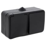 Afbeeldingen van Q-Link combinatie opbouw - wissel - met randaarde - spatwaterdicht IP54 - zwart