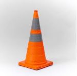 Afbeeldingen van Verkeerskegel opvouwbaar met LED 75cm