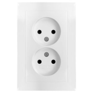 Afbeeldingen van Berker S1 contactdoos inbouw - 2-voudig - polarwit