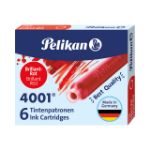 Afbeeldingen van Pelikan inktpatroon, verpakking 6 stuks, 301192, rood