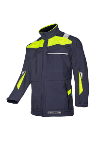 Afbeeldingen van Sioen softshell Umiat met ARC marineblauw/fluor geel
