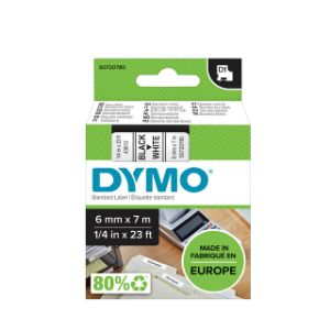 Afbeeldingen van Labeltape Dymo LabelManager D1 polyester 6mm zwart op wit S0720780