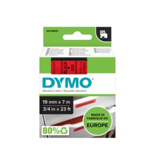 Afbeeldingen van Labeltape Dymo LabelManager D1 polyester 19mm zwart op rood S0720870