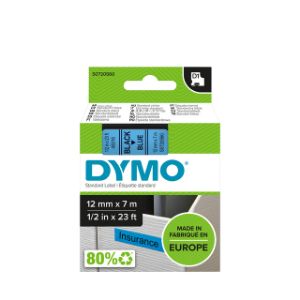 Afbeeldingen van Labeltape Dymo LabelManager D1 polyester 12mm zwart op blauw S0720560