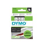 Afbeeldingen van Labeltape Dymo LabelManager D1 polyester 19mm zwart op transparant S0720820