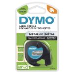 Afbeeldingen van Labeltape Dymo LetraTag metallic 12mm zwart op zilver S0721730
