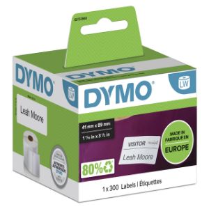 Afbeeldingen van Etiket Dymo LabelWriter naamkaart 41x89mm 1 rol á 300 stuks wit S0722560