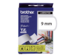 Afbeeldingen van Lettertape wit op zwart 9mm tz-221