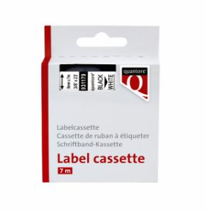 Afbeeldingen van Labeltape Quantore 40913 9mmx7m zwart op wit. LabelManager D1