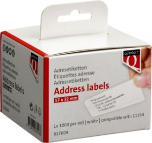 Afbeeldingen van Labeletiket Quantore 11354 57mmx32mm adres wit 1000 stuks