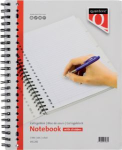 Afbeeldingen van Collegeblok Quantore A4 lijn 23-gaats 4 tabs 100vel 70gr