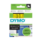 Afbeeldingen van Dymo D1 lettertape 24mm zwart op geel
