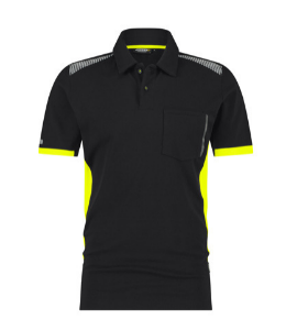Afbeeldingen van Dassy Veracruz polo zwart/fluogeel 2XL