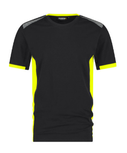 Afbeeldingen van Dassy Tampico t-shirt zwart/fluogeel XL