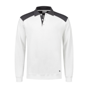 Afbeeldingen van Santino polosweater Tesla wit/grijs