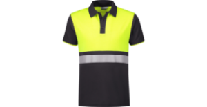 Afbeeldingen van Santino polo Hamburg grafiet/fluor geel