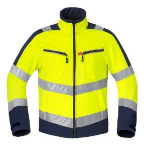 Afbeeldingen van Havep softshell jack marine-fluor geel XS