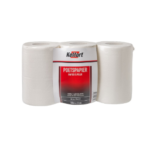 Afbeeldingen van Kelfort Poetspapier 1-laags Mini wit cellulose 21cm x 120 meter