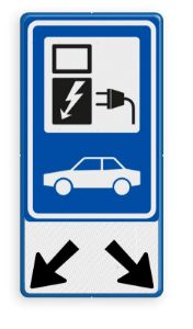 Afbeeldingen van Verkeersbord elektrisch oplaadpunt  400 x 800 reflectieklasse 3 folie