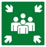 Afbeeldingen van Verkeersbord verzamelpunt 400 x 400 mm reflectie klasse III