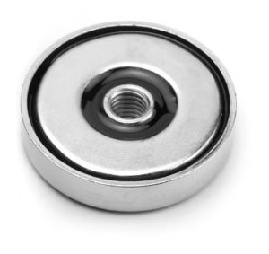 Afbeeldingen van Neodymium potmagneet doorlopend draadgat M5 diameter 25mm hoogte 7mm 14kg