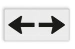 Afbeeldingen van Verkeersbord onderbord OB502 450x200mm pijlen links en rechts  reflectieklasse 3 folie