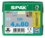 Afbeeldingen van SPAX Spaanplaatschroef, rvs A2, lenskop 4,5x80