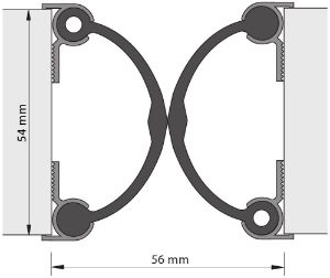 Afbeeldingen van Alprokon Los rubber t.b.v. aluminium pendelprofiel 4075/Rubber (45.= m1)
