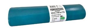 Afbeeldingen van PowerSterko recy afvalzak blauw T70 65/25x140cm 240 Liter (10 per rol)